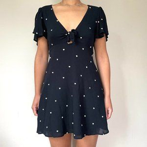 Black dress with white hearts